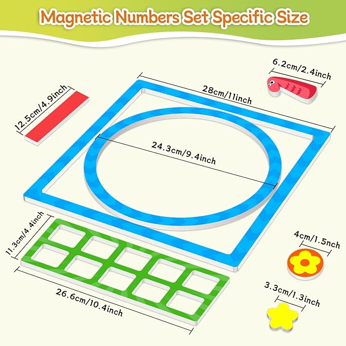 97 PCS Magnetic Numbers for Whiteboard, Math Manipulatives Kindergarten 1st Grade, Math Games for Kids, Magnetic Number Line, Math Counters & Ten Frames Set, Addition and Subtraction Games