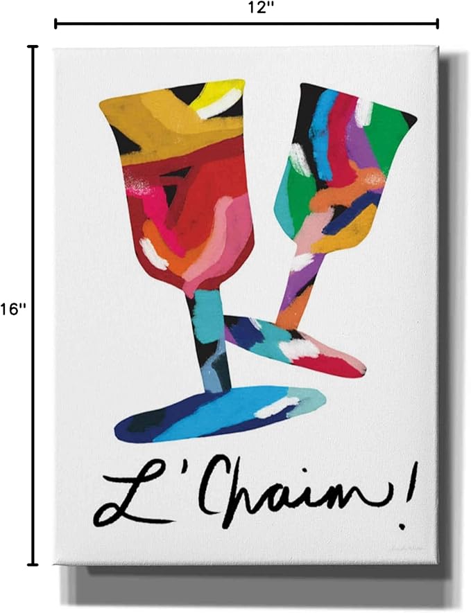 Epic Graffiti 'L'Chaim Glass' by Linda Woods, Canvas Wall Art, 12"x16"