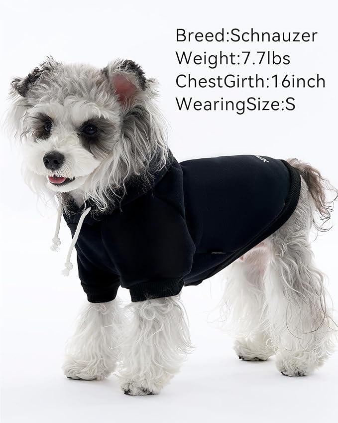 XPUDAC Matching Hoodie for Dogs and Humans Fleece Sweatshirt Soft Warm Pet Hoodie Sweater for Large Small Medium Dog and Owner Matching Clothes Cold Weather, Black, XS