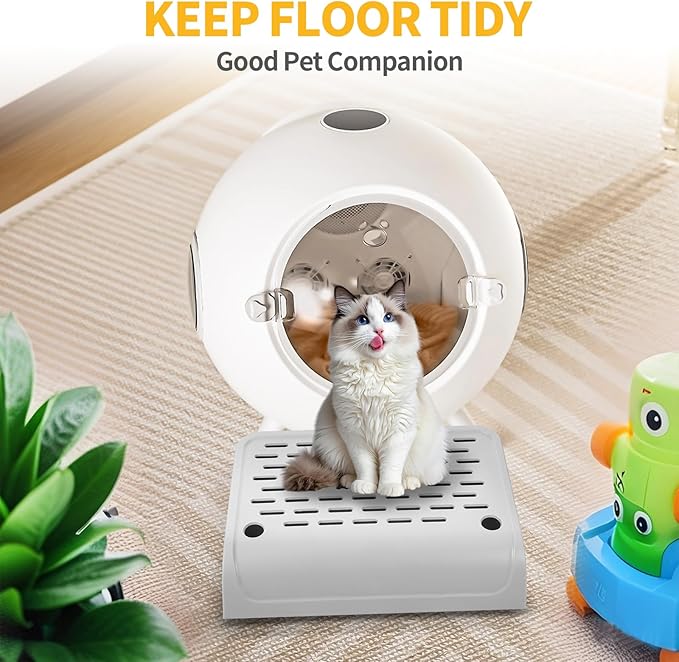 Litter Box Steps for Cats, Easy Clean Cat Litter Box Ramp for Older Cats & Kitten, Anti-Tracking Cat Step Pedal Stool with Filter Function 11.8x8.7x3.9in(Gray)