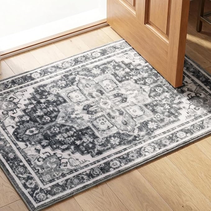 Muddy Mat짰 Onyx 2ft x 3ft Washable Area Rugs for Living Room, Bedroom & Dining Room ??Modern Soft Low Pile Non Slip Carpet ??Pet Friendly Waterproof Foldable Rugs for Home