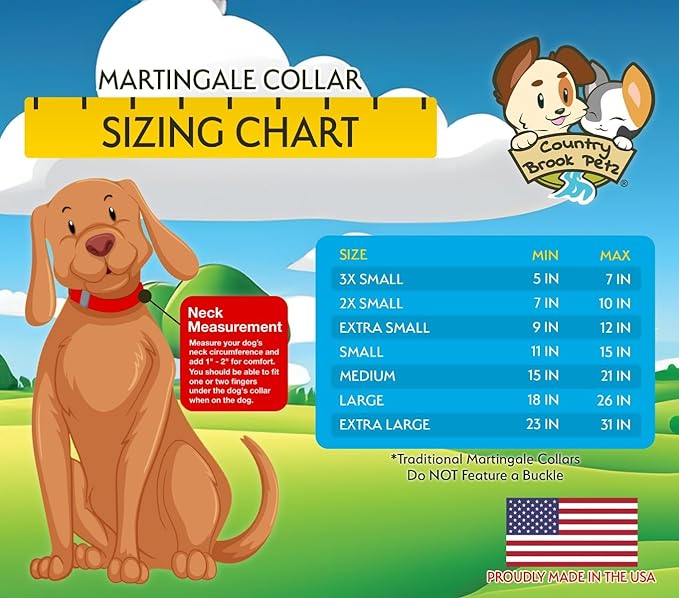 Country Brook Petz - Martingale Dog Collar - Heavy-Duty Training Collar with No Buckle - Service Dog Collar for All Pups - 10+ Warm Colors (Orange, 1 Inch, Extra Large)