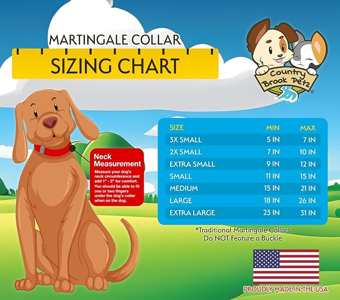Country Brook Petz - Martingale Dog Collar - Heavy-Duty Training Collar with No Buckle - Service Dog Collar for All Pups - 10+ Warm Colors (Pink, 3/4 Inch, Small)