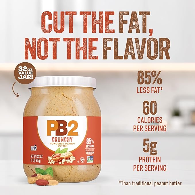 PB2 Crunchy Powdered Peanut Butter - Peanut Butter Powder with Small Crunchy Peanut Pieces