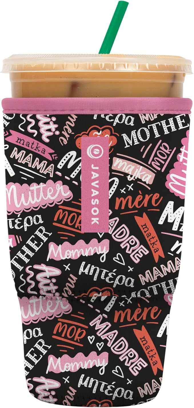 Sok It JavaSok Iced Coffee & Cold Soda Insulated Neoprene Cup Sleeve (Mom Love, Large: 30-32oz)