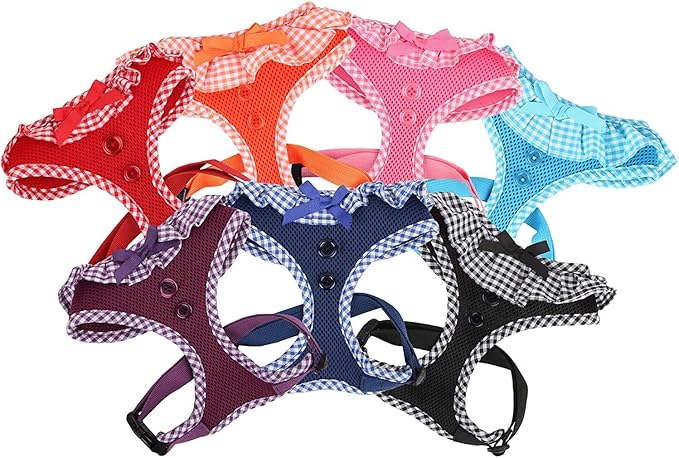 Puppia Vivien Dog Harness Over-The-Head All Season Cute No Pull No Choke Walking Training Adjustable for Small Dog, Pink, X-Small