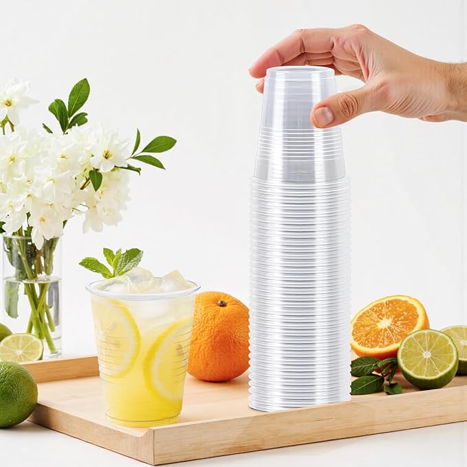 600 Pack 5 oz Clear Plastic Cups, Small Bathroom Cup Bulk, Disposable Mouthwash Cup, Cold Party Drinking Cups for Picnics, Ceremonies, Events