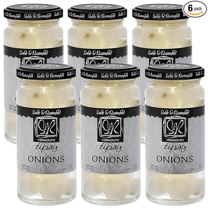 Sable & Rosenfeld Vermouth Tipsy Onions, 5-Ounce Glass Jars (Pack of 6)