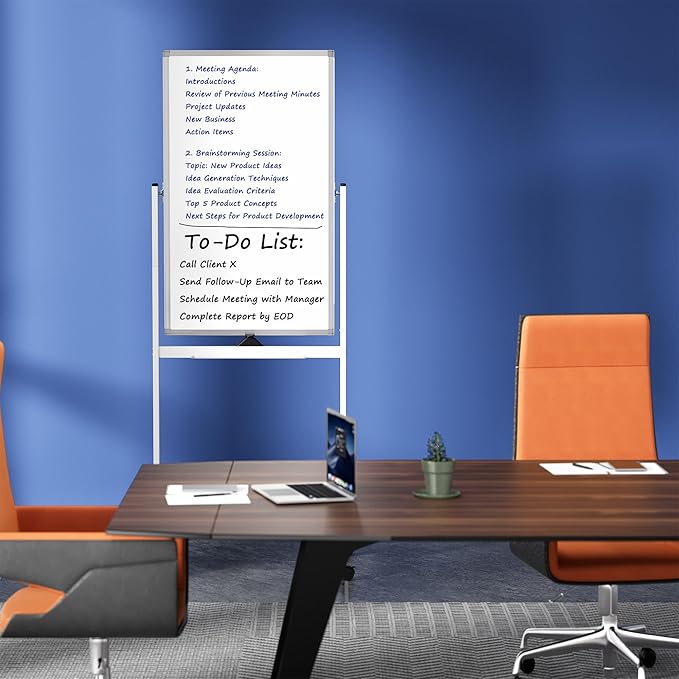 Rolling Whiteboard on Wheels, 40" x 24" Double-Sided Mobile Magnetic White Board with Stand, Portable Standing Dry Erase Board Easel for Home Office Classroom School, Silver