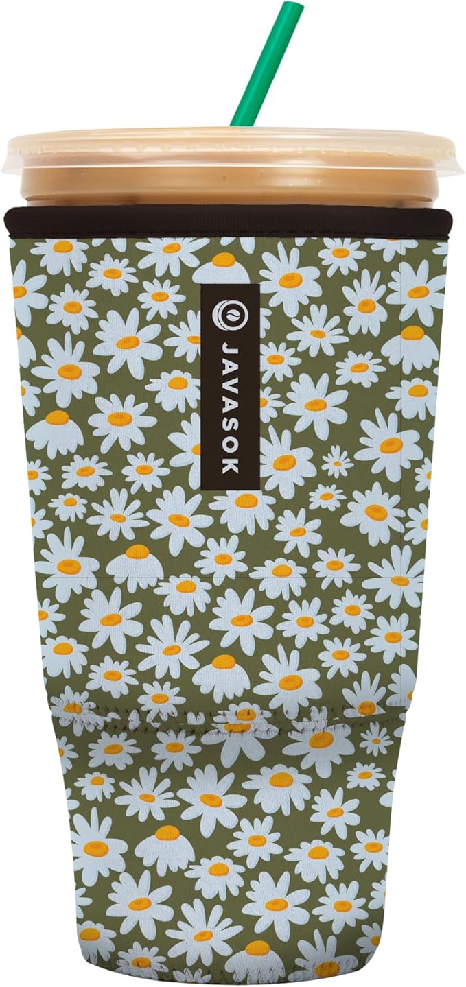 Sok It JavaSok Iced Coffee & Cold Soda Insulated Neoprene Cup Sleeve (Chamomile China, XXLarge: 44-48oz)