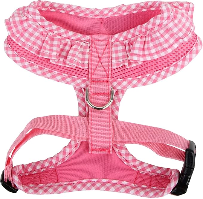 Puppia Vivien Dog Harness Over-The-Head All Season Cute No Pull No Choke Walking Training Adjustable for Small Dog, Pink, X-Small