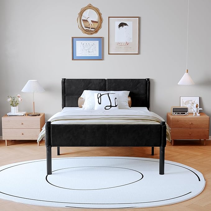 Metal Bed Frame,14Inch Twin Size Bed Frame with Storage Space,Heavy Duty Sturdy Mattress Foundation,Easy Assembly,No Box Spring Needed,Twin