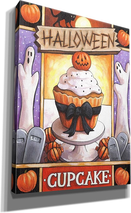 Epic Graffiti 'Halloween Cupcake' by Cathy Horvath-Buchanan Canvas Wall Art, 40" x 54"