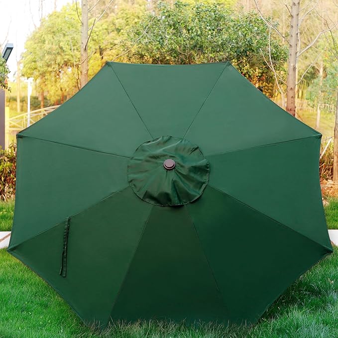 Blissun 9' Outdoor Patio Umbrella, Outdoor Table Umbrella, Yard Umbrella, Market Umbrella with 8 Sturdy Ribs, Push Button Tilt and Crank