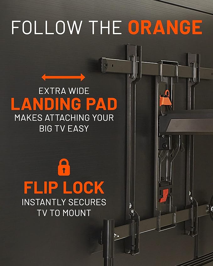 ECHOGEAR XL Full Motion TV Wall Mount - Universal Bracket for Big TVs Up to 90" - Smooth Articualtion Plus Easy 3 Step Install with Pre-Assembled TV Interface - Ideal for OLED & QLED TVs