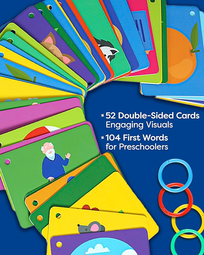 100 First Words Flash Cards – High Contrast Picture Flashcards – Educational Learning for Speech and Early Vocabulary Featuring Animals, Food, Transport, Family, Clothes and More