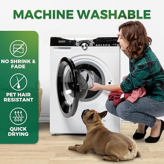 Waterproof Dog Bed Cover Replacement Washable, Easy to Clean, Pet Hair Resistant, Heavy Duty Oxford, Zipper Closure, Indoor/Outdoor Use, Fits 48 Inch Dog Crate - Extra Large XL - 47"x 29"x 4" - Grey