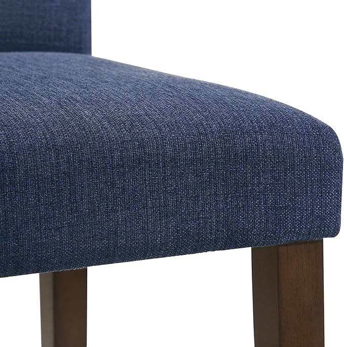 CHITA Counter Height Bar Stools Set of 3, 27" H Seat Height Upholstered Barstools, Fabric in Midnight Blue