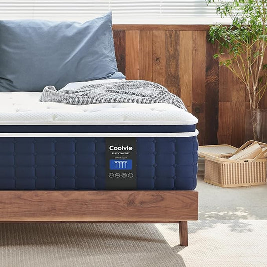 Coolvie Full Size Mattress, 12 Inch Medium Feel Full Mattress in a Box, Hybrid Construction Individual Pocket Springs with Memory Foam, Cooler Sleep with Pressure Relief and Support