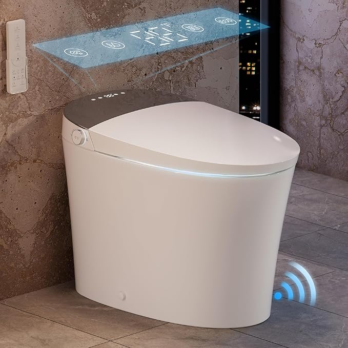 CANEST Smart Toilet with Bidet Built in, 1000 Gram MaP Flush Score, Bidet Toilet 12" Rough-in, Dual-Flush 1.1/1.6GPF with 17" ADA Comfort Chair Height Seat, Auto Open Close, Heated Seat, Night Light