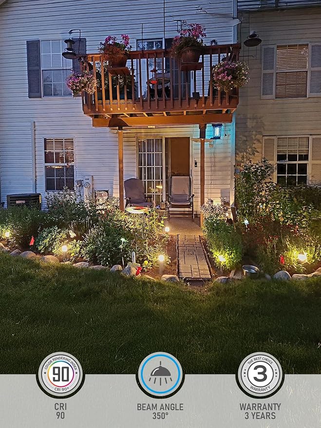 LEONLITE 12-Pack Low Voltage Landscape Pathway Lights 3W Landscape Lighting 12-24V LED Bollard Path Lights Wired CRI 90+ Aluminum Pathway Lighting for Walkway Yard Garden, ETL Listed, 3000K Warm White