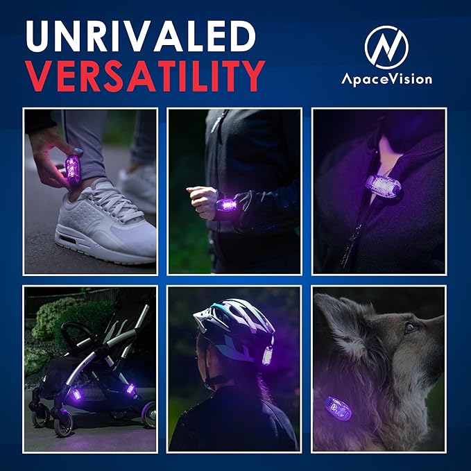 LED Safety Light (2 Pack) - Clip On Strobe/Running Lights for Runners, Dog, Bike, Walking, Boat, Kayak, Stroller and More - High Visibility Accessories for Your Reflective Gear, Bicycle