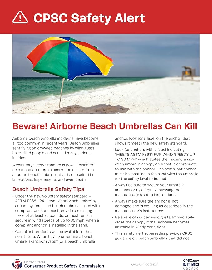 BEACHBUB ALL-IN-ONE BEACH UMBRELLA SYSTEM. Includes ULTRA Base (compliant with the ASTM F3681-24 Beach Umbrella Safety Standard). (Deep Ocean Blue)