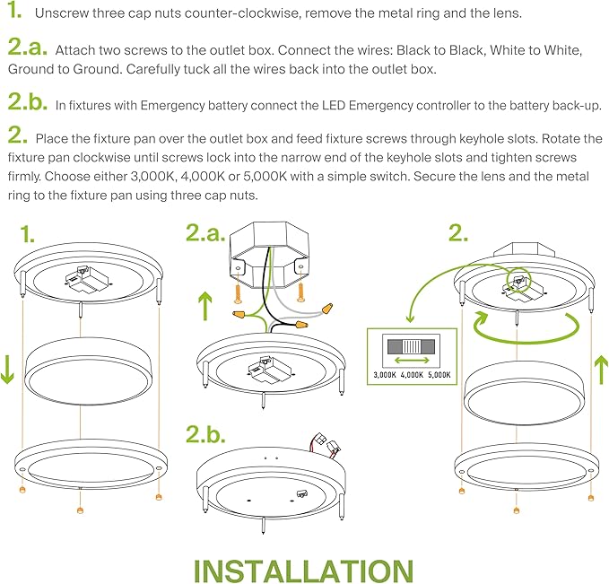 ASD LED 12" Round Flush Mount Lighting, Close to Ceiling Light Fixture | 3CCT, Dimmable, Energy Star, ETL Listed | 20W 1580LM 3000-5000K 100-277V | Low Profile Double Ring Lamp | Nickel