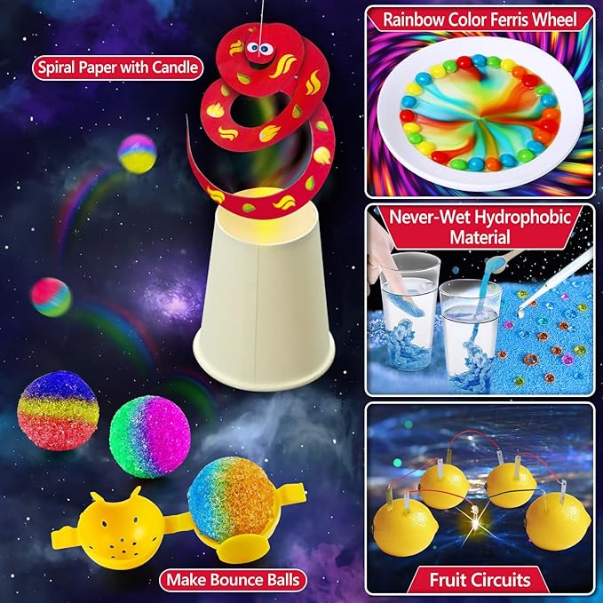 UNGLINGA 210 Experiments Science Kit for Kids, Boys Girls Birthday Toys Gifts Idea, Chemistry Set, Volcano, S.T.E.M Science Educational Project