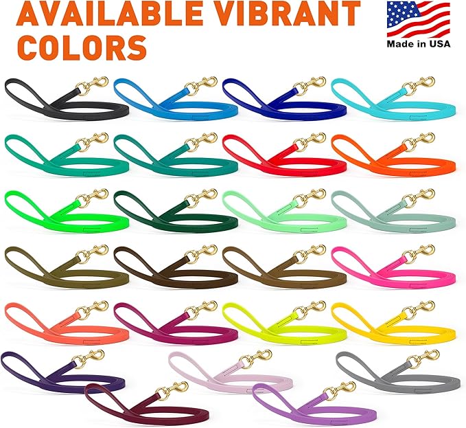 Viper Biothane K9 Working Dog Leash Waterproof Lead for Tracking Training Schutzhund Odor-Proof Long Line with Solid Brass Snap for Puppy Medium and Large Dogs, 33ft Hunter Green