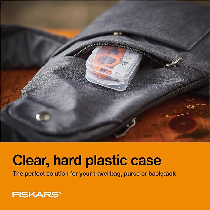 Fiskars Sewing Kit, Gifts for Mom, 27-Piece Travel Sewing Set with Case, Orange