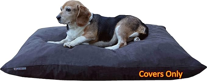 Dogbed4less Do It Yourself DIY Pet Bed Pillow Duvet Suede Cover + Waterproof Internal case for Dog/Cat at Medium 36"X29" Espresso Color - Covers only