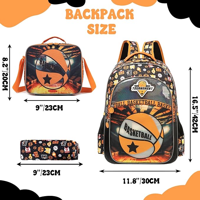 Backpack for Kids Backpacks for Boys Bookbag with Lunch Box Pencil Case School Backpack for Boys Lightweight Elementary School Bookbag