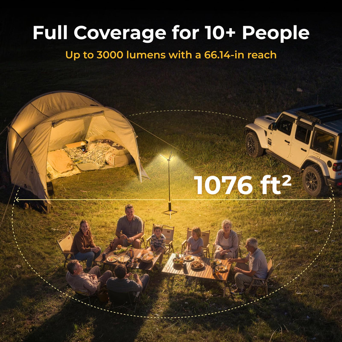 BougeRV Rechargeable Camping Lantern | 15,600mAh, Black