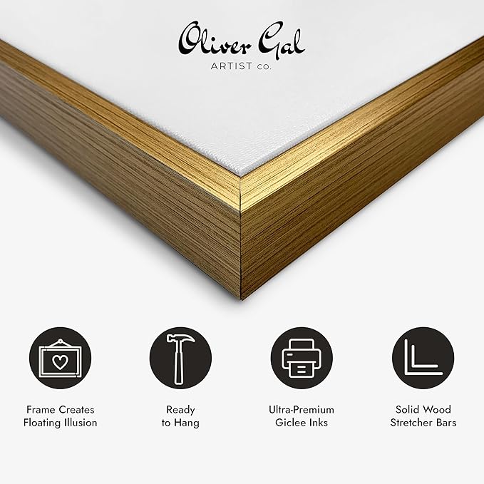 Oliver Gal Birthstone Chart Canvas Print Wall Art for Living Room, Bedroom, and Bathroom, 40" x 40", Gold Floater Frame