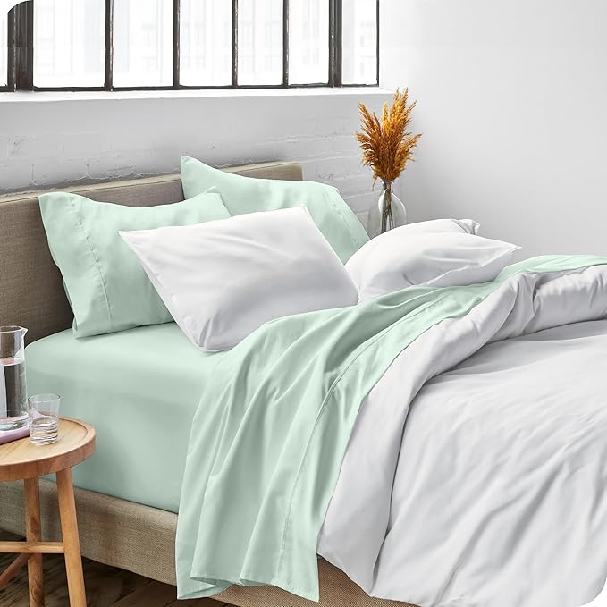 Bare Home Queen Sheet Set - Luxury 1800 Ultra-Soft Microfiber Bed Sheets - Double Brushed - Deep Pockets - Easy Fit - 4 Piece Set - Bedding Sheets & Pillowcases (Queen, Spring Mint)