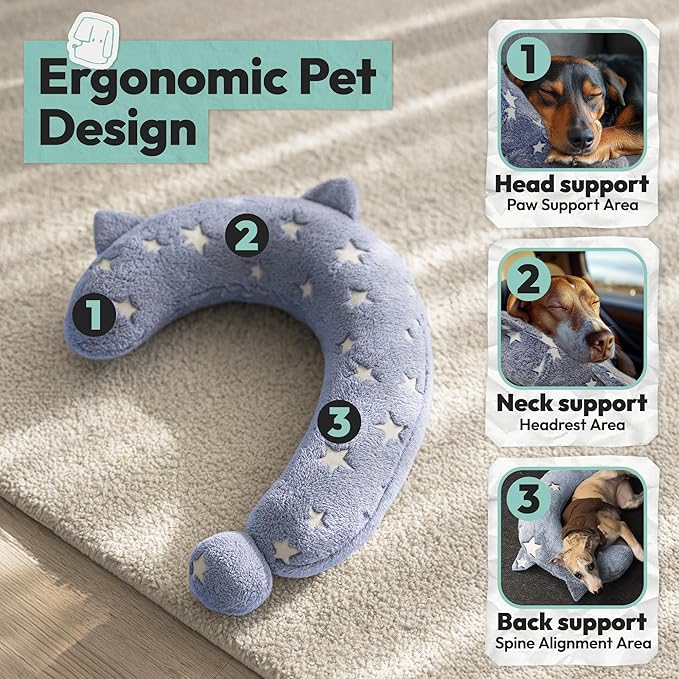 Dog Calming Pillow, Glow in The Dark Dog Put Head on, Soft Question Mark Pillows for Dogs, Kids, Adults, Washable Dog Bed Pillow, Cozy Dog Body Pillow Gifts (L Blue)