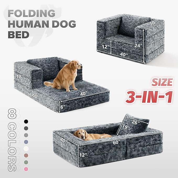 HABUTWAY Convertible Sofa Bed,3-in-1 Folding Futon Sofa Bed with Pillow, Foldable Sleeper Sofa Bed with Removable Cover,Plush Boneless Floor Chair Couch Lounge for Living Room,(Twin,Dark Grey)