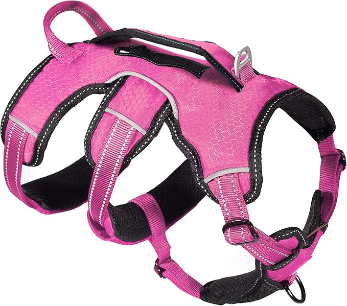 Tuff Pupper Escape Proof No Escape Dog Harness | 5 Point Adjustable Fit Harness for Dogs | Padded Dog Harnesses | Handle Dog Lift Harnesses