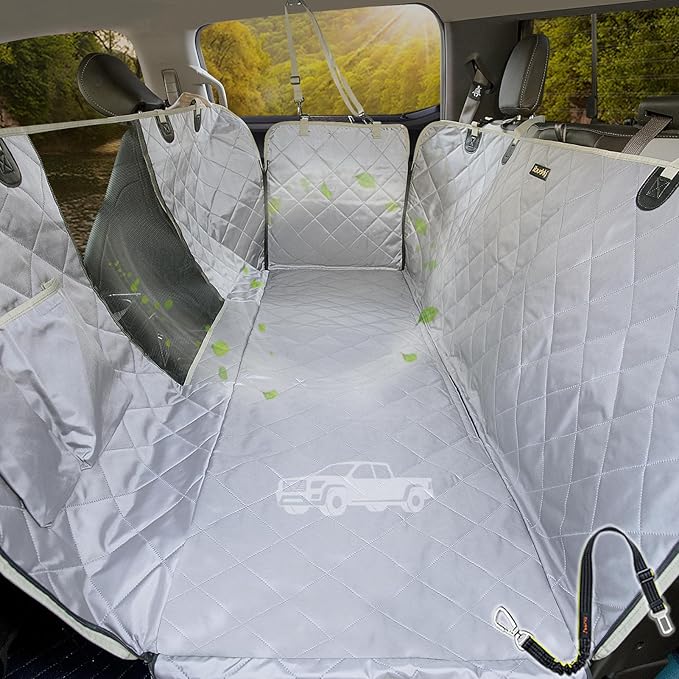 iBuddy Truck Seat Cover for Dogs 100% Waterproof Back Seat Cover for Crew Cab Machine Washable X-Large Pet Hammock with Side Flap Against Dirt and Fur for Large SUV and Truck Dog Seat Protector