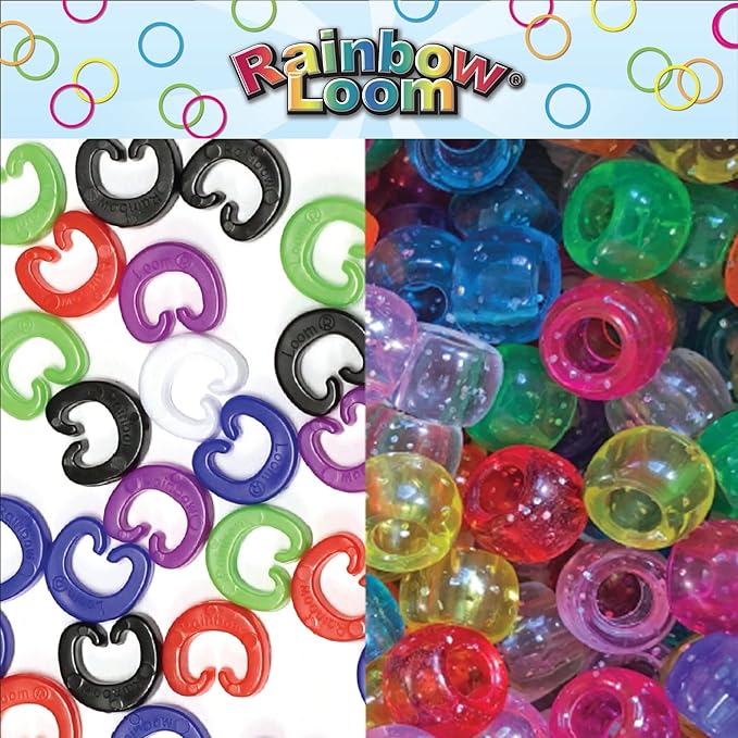 Rainbow Loom® Duo Combo with Jewel Rubber Bands Collection, Features 2 connectable to Make Longer and Wider Creations, an Organizer Case, Great Activity up to 4 People 7+