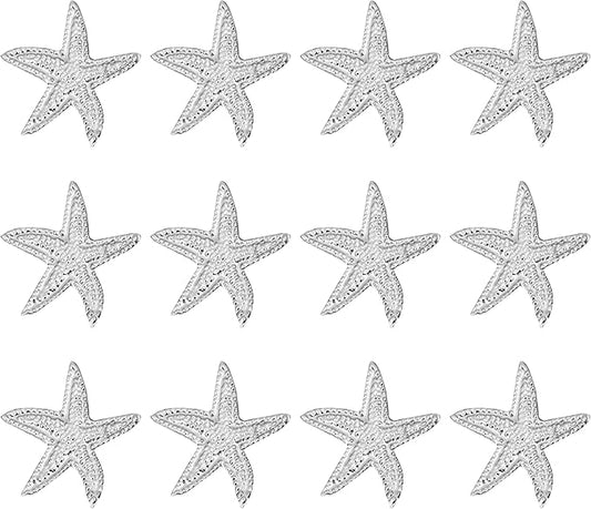12-Pack Elegant Metal Napkin Rings - Starfish Coastal Table Decor for Dinner Parties Banquet Weddings Family Gatherings Decorative Table Settings Gift (Silver) - ALPHA Living HOME