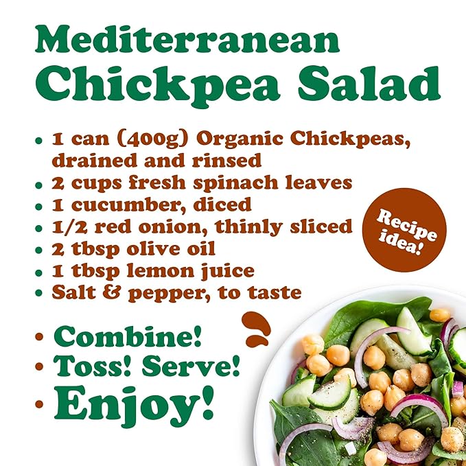 Food to Live Organic Canned Chickpeas, 14 oz (Pack of 8) - Unsalted Non-GMO Garbanzo Beans. Vegan. USDA Certified Organic. Good Source of Fiber and Protein. Wholesale. Made in Italy