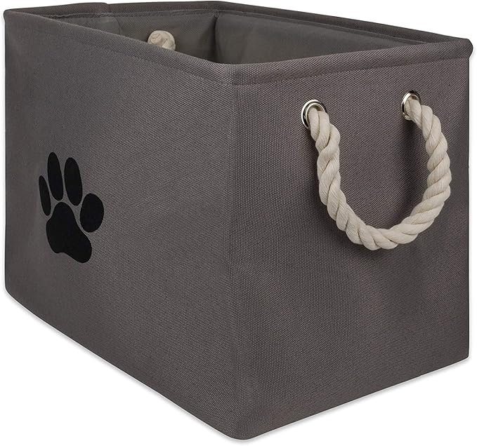 Bone Dry Pet Storage Collection Collapsible Bin, Small Rectangle, Gray