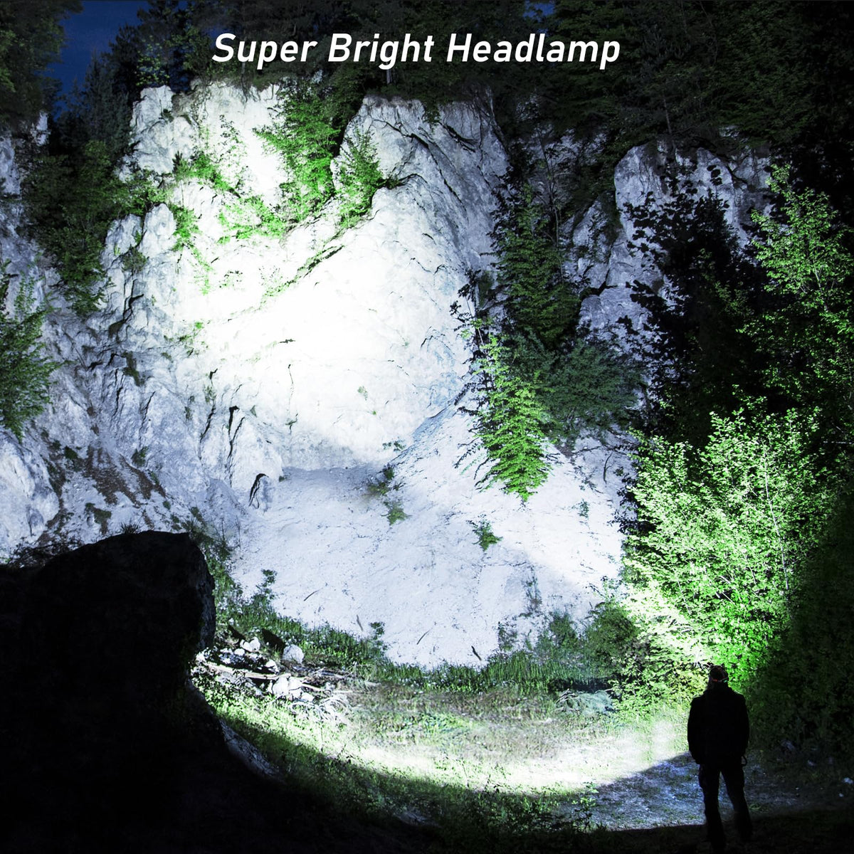 Blukar Rechargeable LED Headlamp | Hands-Free Camping Light