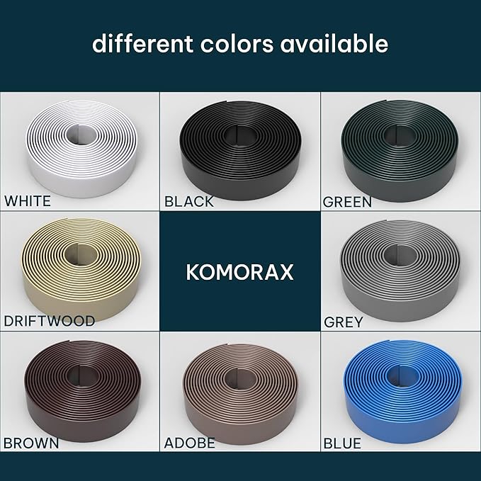 KOMORAX Gray 1.5" Wide 20' Length Chair Vinyl Strap Strapping for Patio Lawn Garden Outdoor Furniture Matte Finish Color
