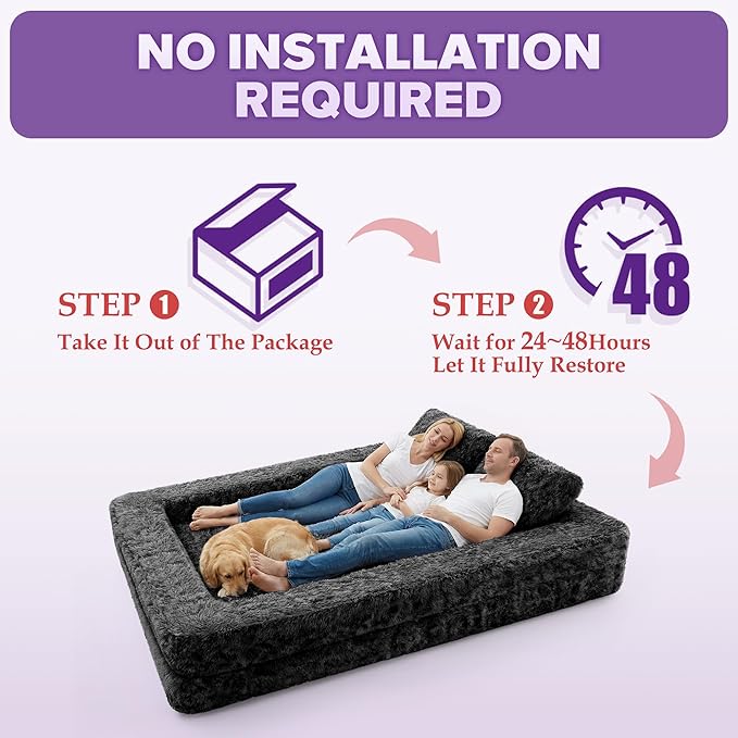 HABUTWAY Convertible Sofa Bed,3-in-1 Folding Futon Sofa Bed with Pillow, Foldable Sleeper Sofa Bed with Removable Cover,Plush Boneless Floor Chair Couch Lounge for Living Room,(King,Black)