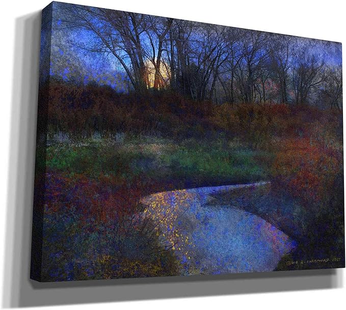 Epic Graffiti 'Moonlit Stream' by Chris Vest, Canvas Wall Art, 54"x40"