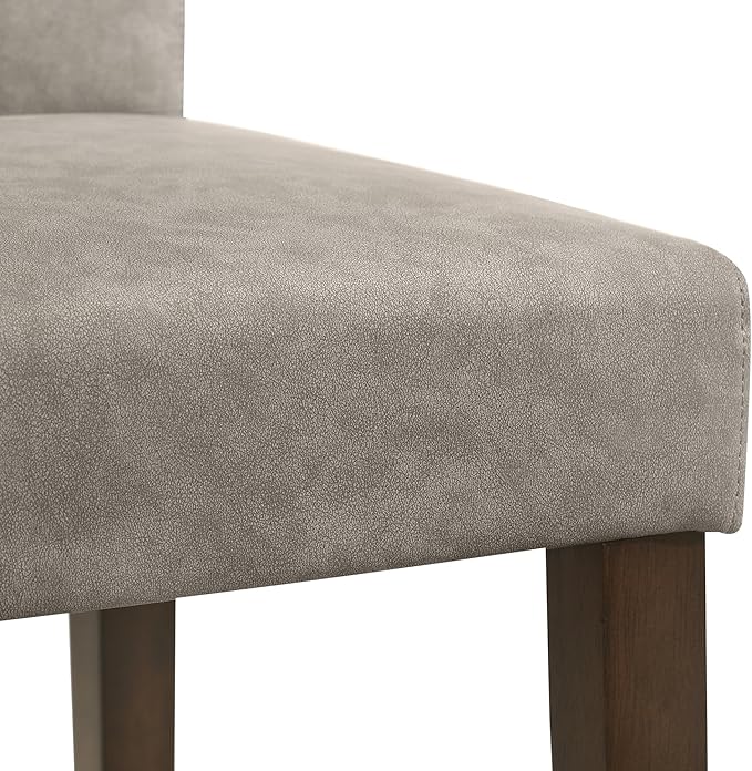 CHITA Counter Height Bar Stools Set of 3, 27" H Seat Height Upholstered Barstools, PU Leather in Stone Grey