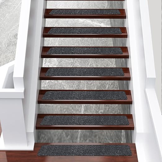 Qingluan Non-Slip Carpet Stair Treads, 10 Count, 24" x 4", Non-Skid Self Adhesive Tape for Indoor & Outdoor Steps, Staircases, Safety for Kids, Elders and Pets